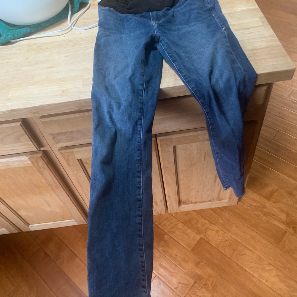 Good American Dark Blue Stretch Maternity Jeans